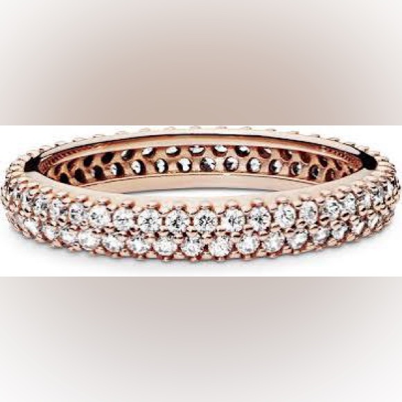 NEW Pandora Rose Gold Eternity CZ Ring - Size 58 / 8.5 - Picture 1 of 3